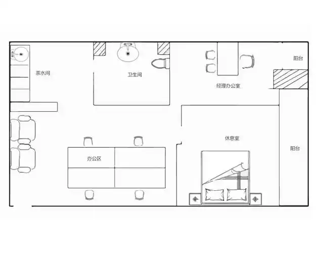 8款小办公室布局图办公室平面图样板案例