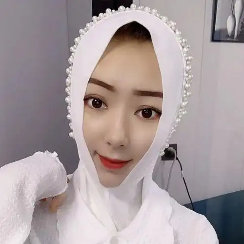 女人的套头纱巾头巾新款网红套头纱巾夏季方便头套回族女包头透气薄