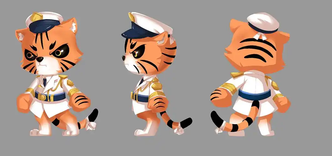 之前画的动物角色三视图设计