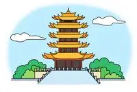 黄鹤楼送孟浩然之广陵简笔画配图