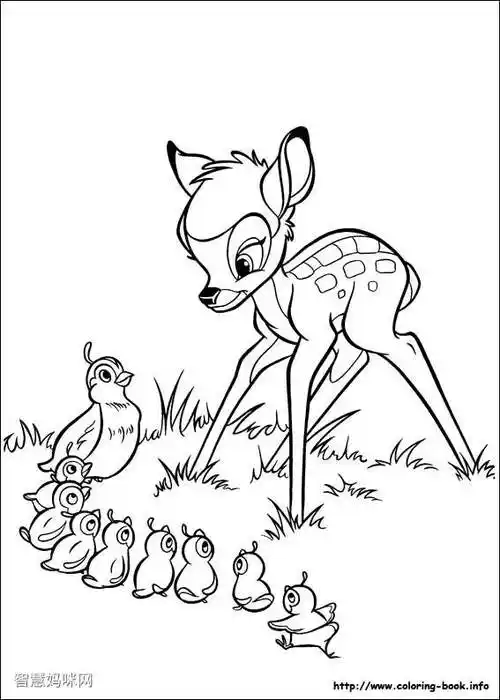 小鹿斑比2填色图片