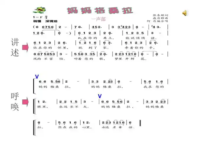第2课悠扬民歌演唱妈妈格桑拉ppt课件含教案部级公开课人音版五线谱六