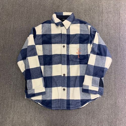 travisscottcactusjackboys格纹刺绣美式复古情侣经典ts格子衬衫【7天