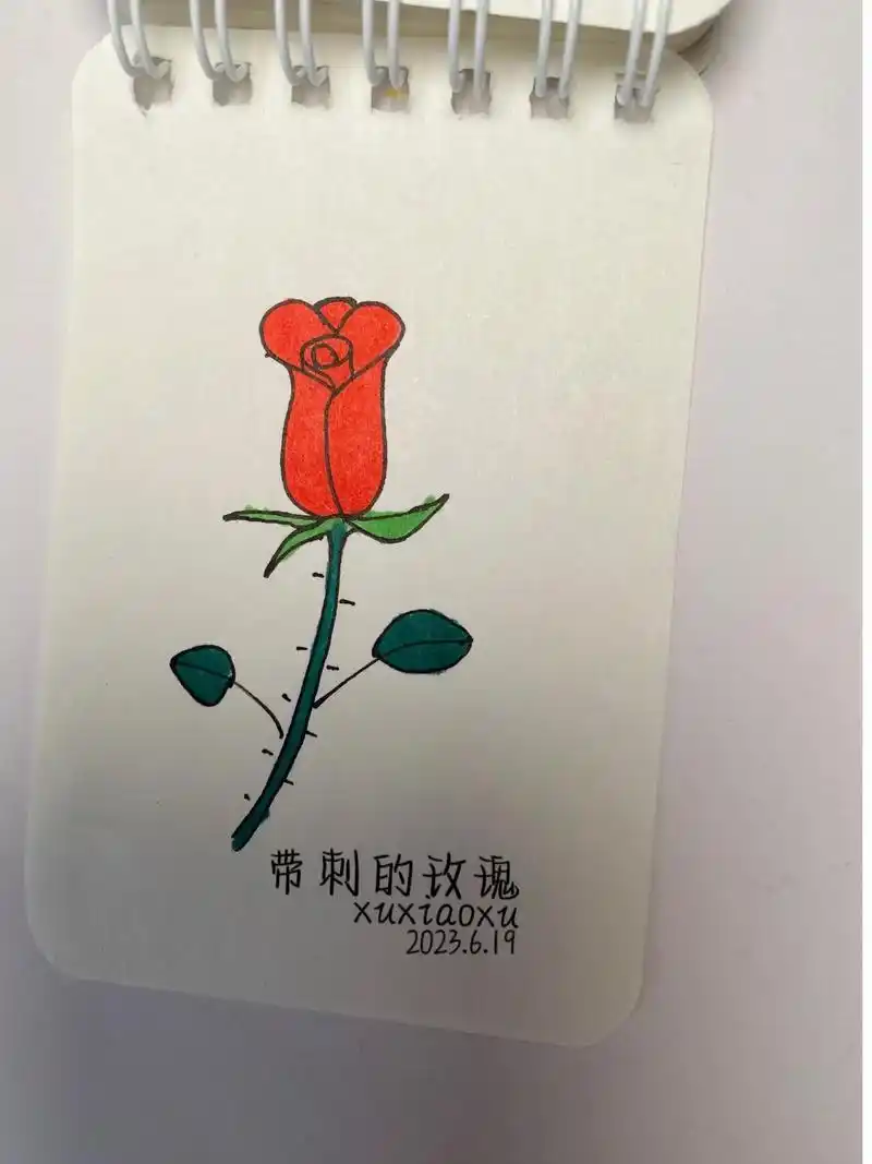 带刺的玫瑰等爱的玫瑰画的有点潦草哈哈哈哈