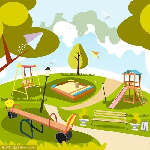 公园和游乐场卡通