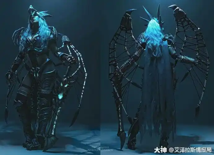 来自网易大神 国外coser小姐姐aliza的冰龙辛达苟萨人形态cos