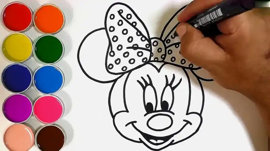 简易画教你怎么画米妮老鼠,一起画起来吧