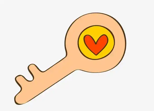 手绘卡通可爱钥匙素材