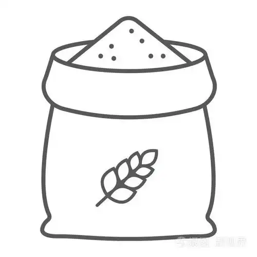 谷物袋符号矢量图形, 在白色背景上的线性模式, eps 10插画-正版商用