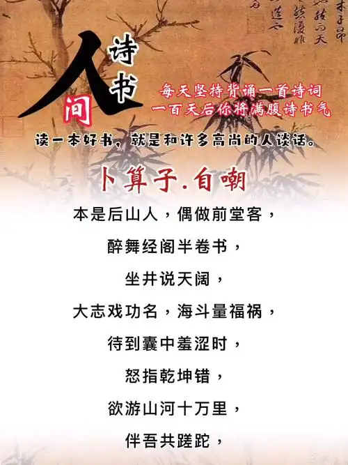 卜算子自嘲丁元英