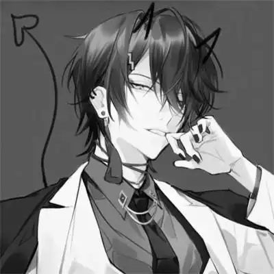 动漫帅哥头像黑白图片