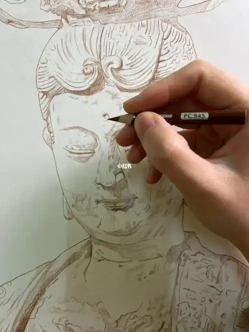 新创作的一副佛像,第一步就是画线稿,也是最需要耐心和细心的.