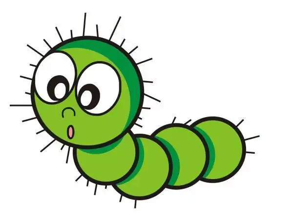 幼儿园可爱毛毛虫彩色简笔画