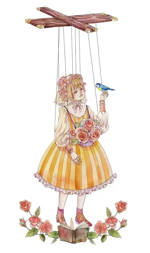 牵线木偶|插画|商业插画|coradim_吉叽_原创作品-站酷zcool