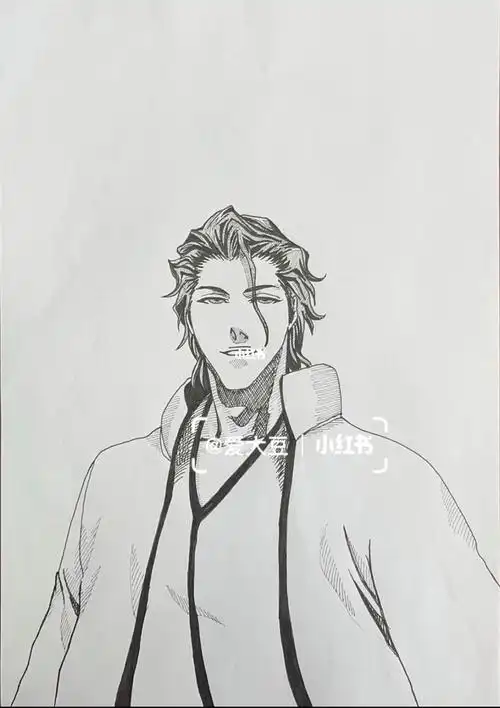 头,戴个眼镜跟花形似的#死神  #死神bleach#蓝染  #蓝染惣右介#手绘