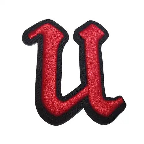 诚艺电脑绣花标英文字母刺绣水洗布贴平绣不干胶商标补丁魔术贴