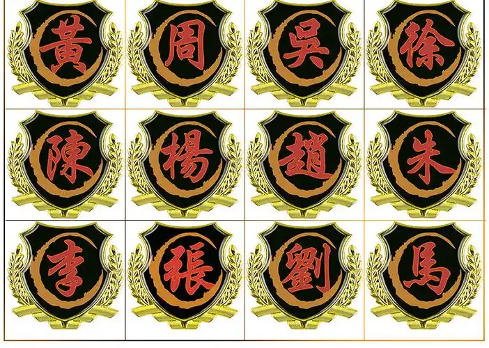 百家姓车贴3d立体侧标国旗汽车姓氏尾标外装饰品vip车身金属贴纸