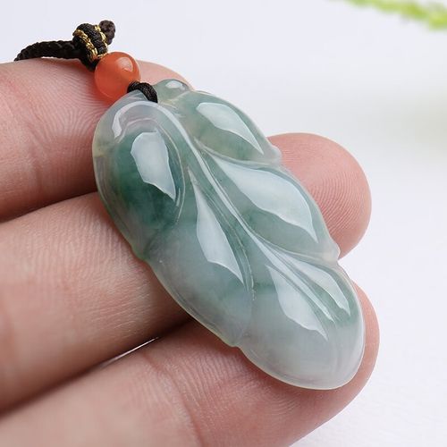 静汝玉【珠宝严选】翡翠a货吊坠女金枝玉叶项链锁骨链玉叶子玉坠吊坠