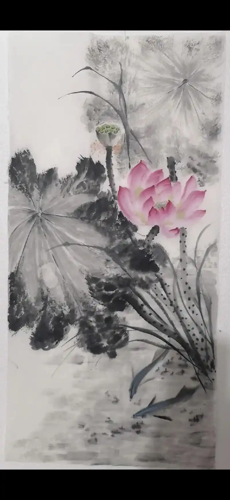 国画写意#水墨荷花##一起学画画  - 抖音