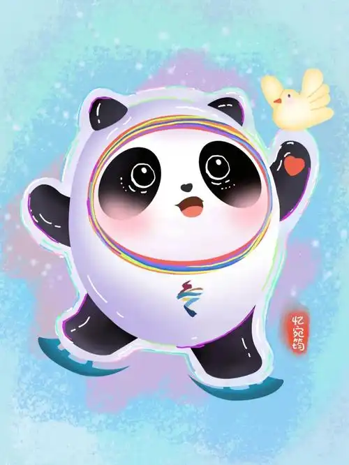 和阿角画插画  #虎课网#2022北京冬奥会吉祥物  #冰墩墩  #插画