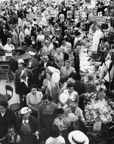 人群,办公室,商店,竖图,俯视,黑白,室内,购物,商务,消费,美国,许多人