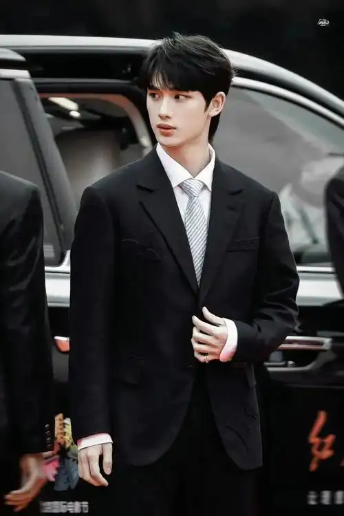 丁程鑫的西装造型没有多余的装饰,换在别人身上就像保险业务员一样的