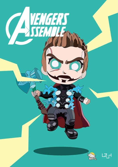 复仇者联盟1q版角色插画