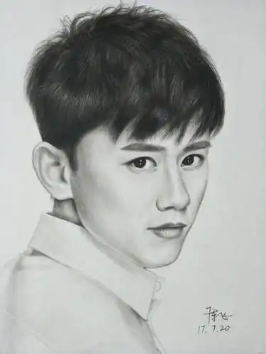 明星画像简笔画张杰