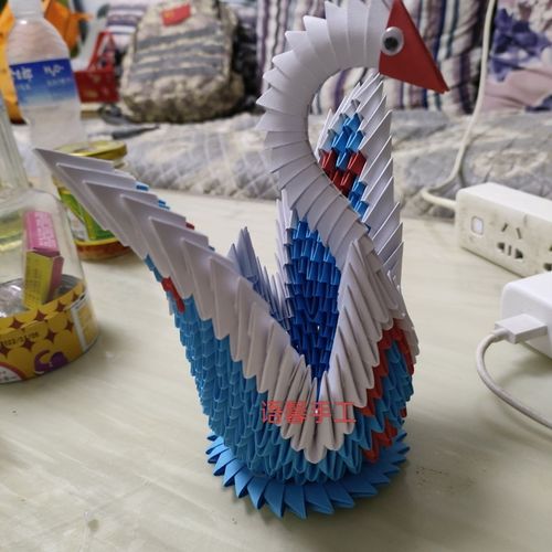 天鹅成品手工三角插折纸材料制作美术儿童立体学生纸艺