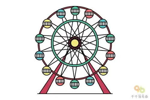 教程摩天轮怎么画简笔画游乐场摩天轮简笔