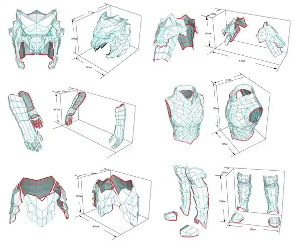 精品龙盔甲11可穿戴纸模型