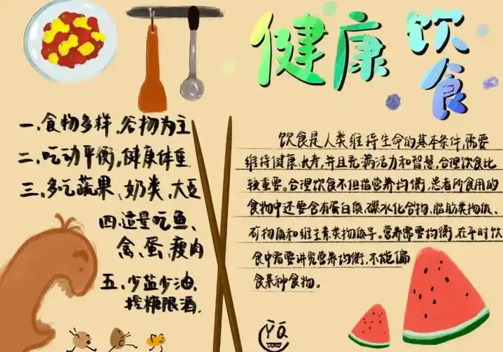 健康饮食手抄报内容(健康饮食手抄报简单又漂亮)