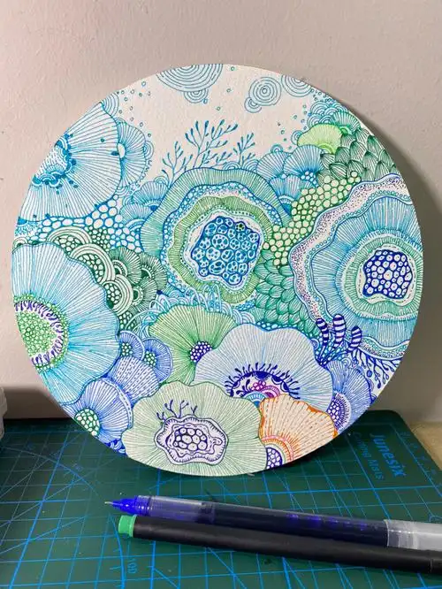 花卉线描植物花卉简笔画装饰画花是细胞