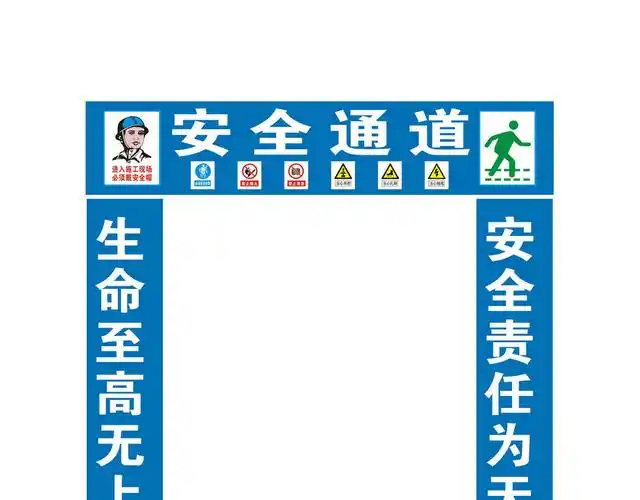 安全出口标识牌建筑施工现场安全通道门牌及安全标语