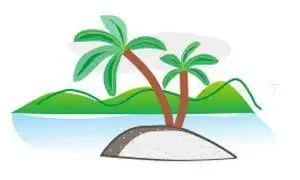 鲁滨逊小岛的简笔画