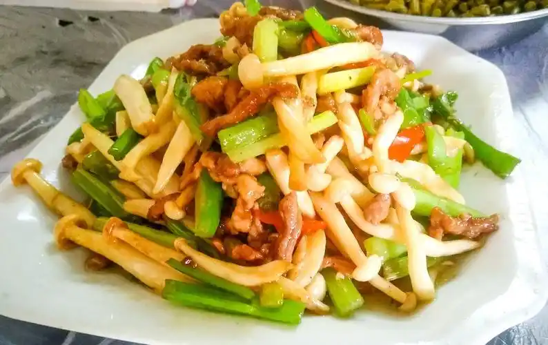 白玉菇炒肉片白玉菇有哪些功效