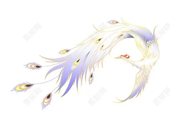 彩色手绘古风国潮风中国风凤凰装饰国潮元素png素材