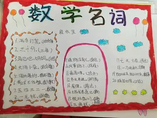 地理谜语初一手抄报数学谜语手抄报