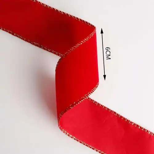 6cm wire edge christmas velvet ribbon