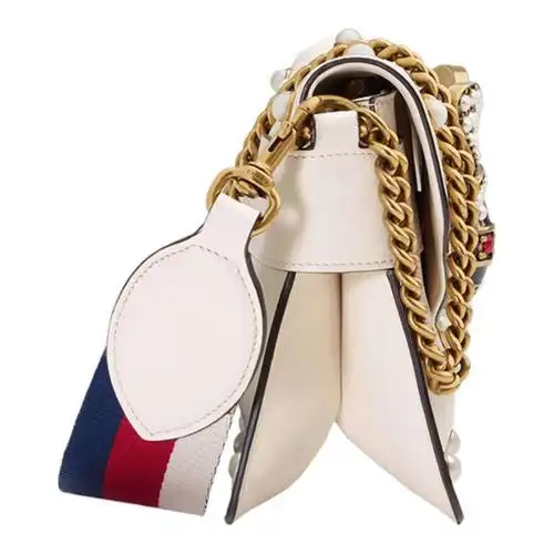 gucci/古驰 白色蜂蜜装饰经典时尚百搭女士单肩包挎包女包