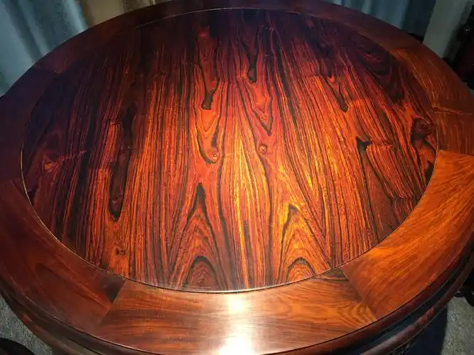 大红酸枝五子登科小圆桌,中国红木艺术家智慧的结晶
