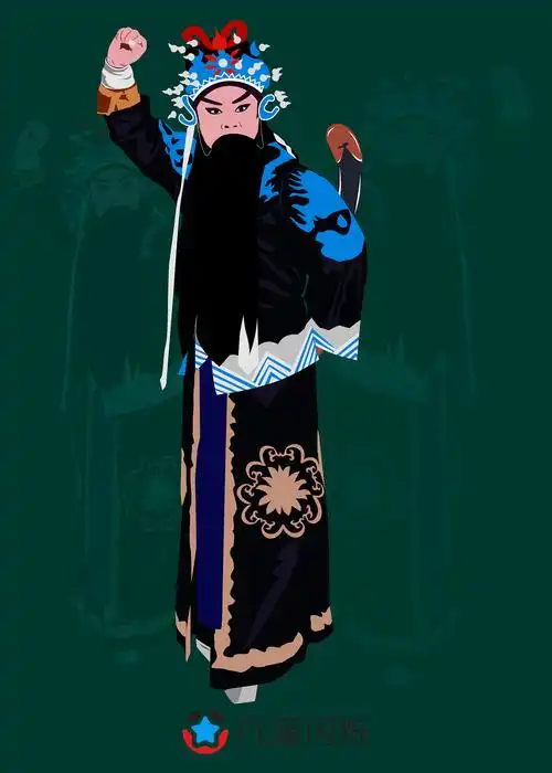 秦腔戏曲人物插画——《铡美案》(韩琦)