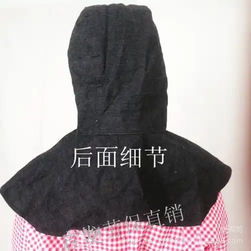 牛仔套头披肩帽防尘风帽耐磨牛仔布披肩帽工作帽无檐收