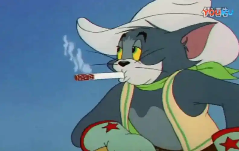 《猫和老鼠》中汤姆猫吸烟的画面,让无数小观众觉得帅气无比.