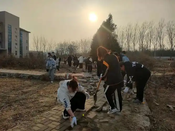 我校学生在皇寺校区开展校园公益劳动