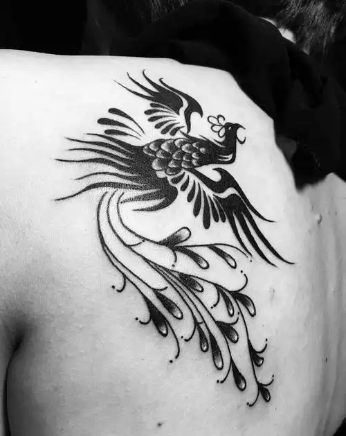 抽象凤凰纹身图片