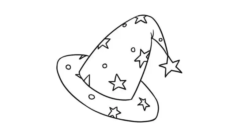 巫师帽简笔画帽子简笔画图片儿童魔术帽女巫师帽子简笔画教程魔法帽子