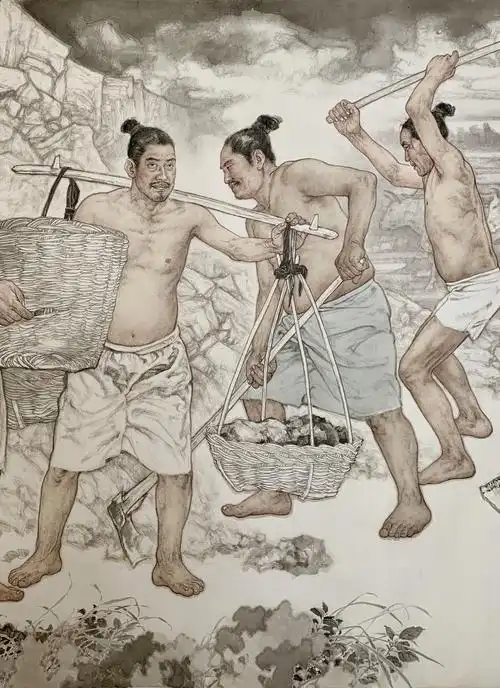 王根生,一位有责任感的艺术家,中国画《愚公移山》创作过程记实