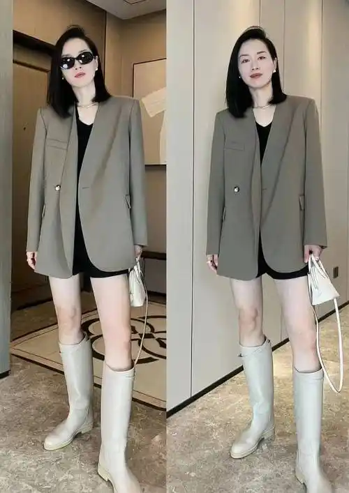 这些小西装穿搭真适合中年女人,优雅干练有格调,休闲通勤都能穿_女士