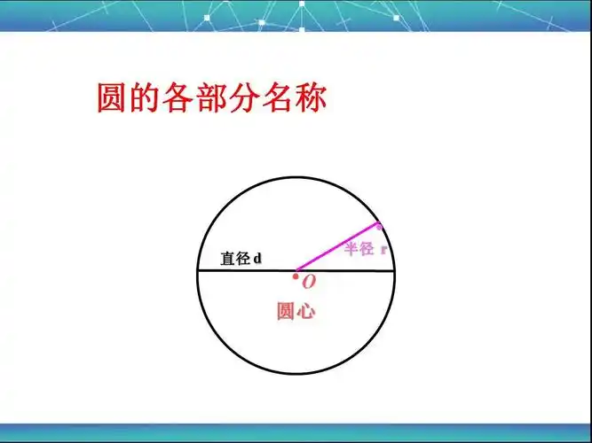 完美的图形——圆1课件 青岛版ppt 圆的各部分名称 直径 d 圆心 ·